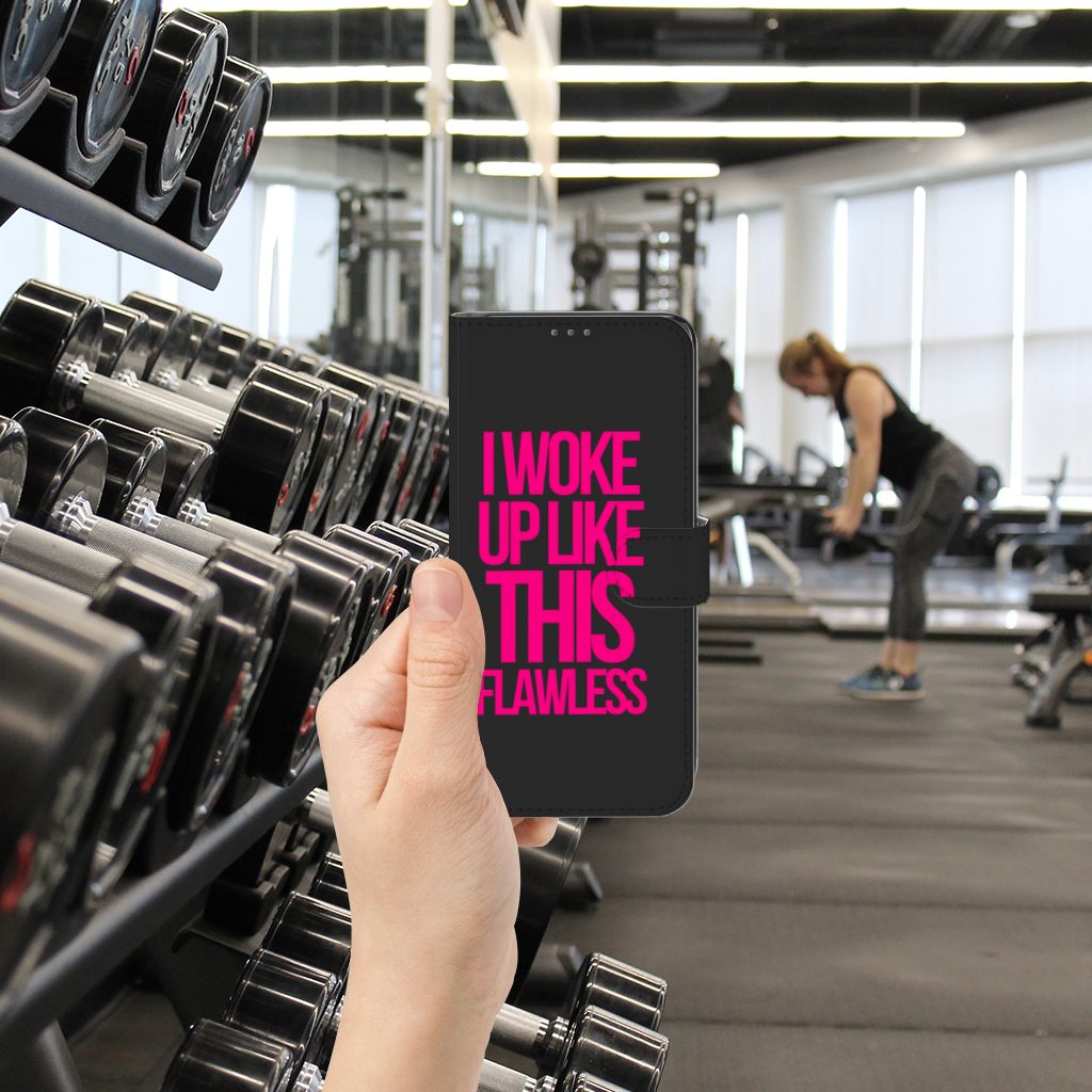 Samsung Galaxy A32 5G Hoesje met naam Woke Up - Origineel Cadeau Zelf Maken