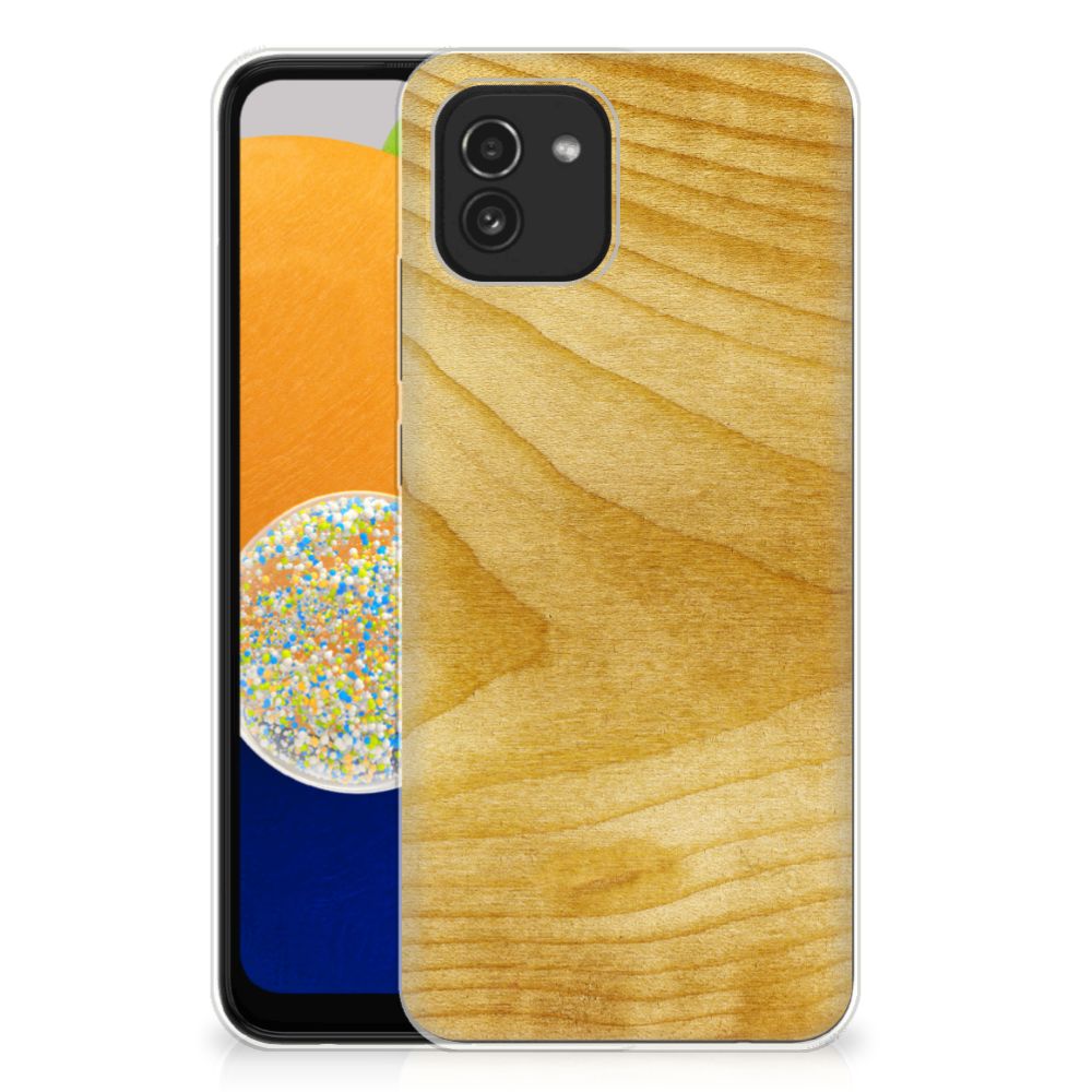 Samsung Galaxy A03 Bumper Hoesje Licht Hout B2C Telecom