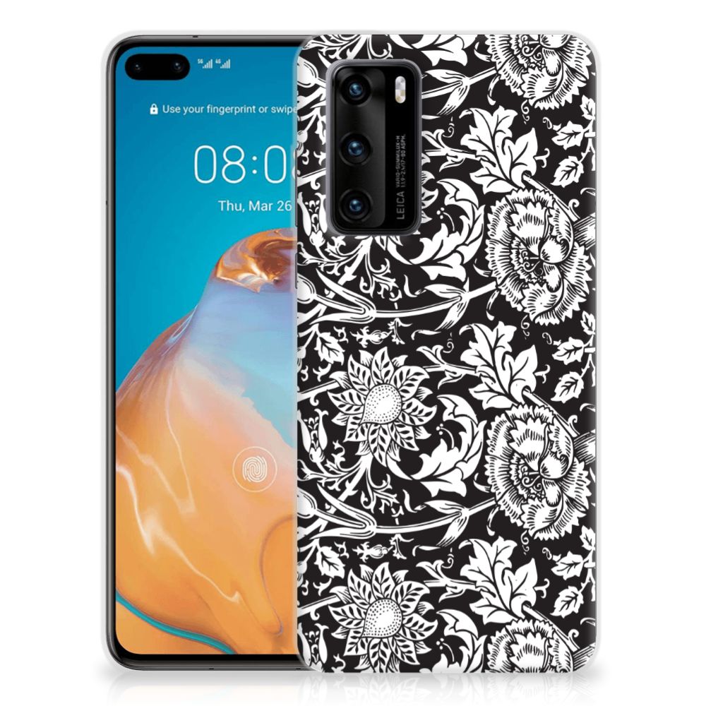 Huawei P40 TPU Case Black Flowers B2C Telecom