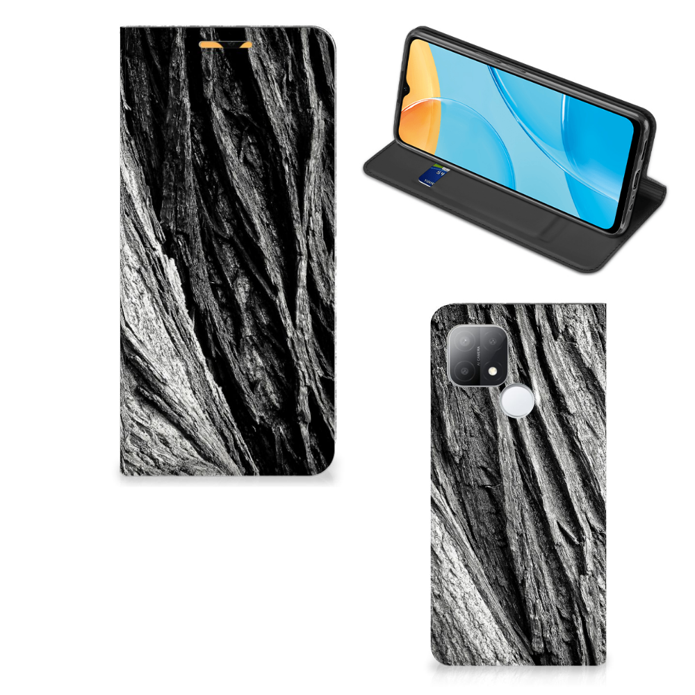 Book Wallet Case OPPO A15 Boomschors Grijs - B2C Telecom