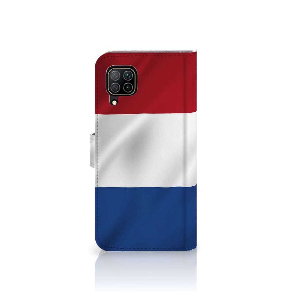 Huawei P40 Lite Bookstyle Case Nederlandse Vlag met artistiek ontwerp van de Nederlandse vlag.
