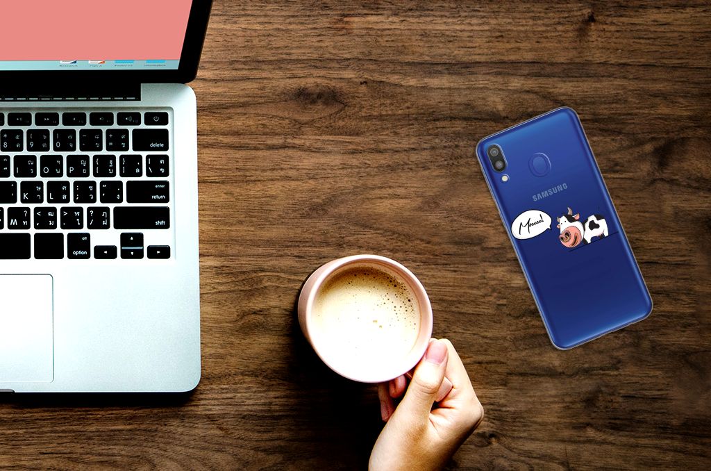 Samsung Galaxy M20 (Power) Telefoonhoesje met Naam Cow