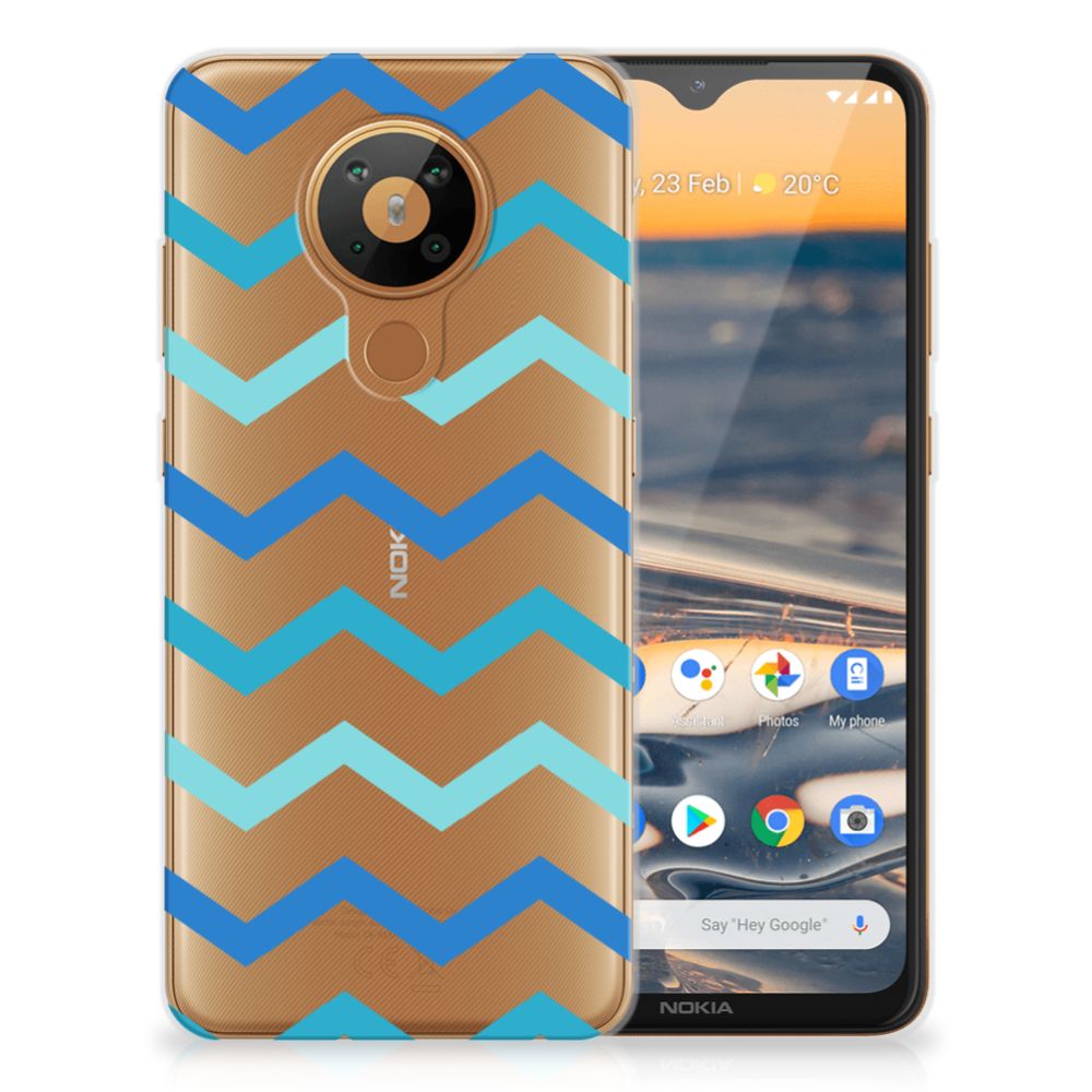 Nokia 5.3 TPU bumper Zigzag Blauw B2C Telecom