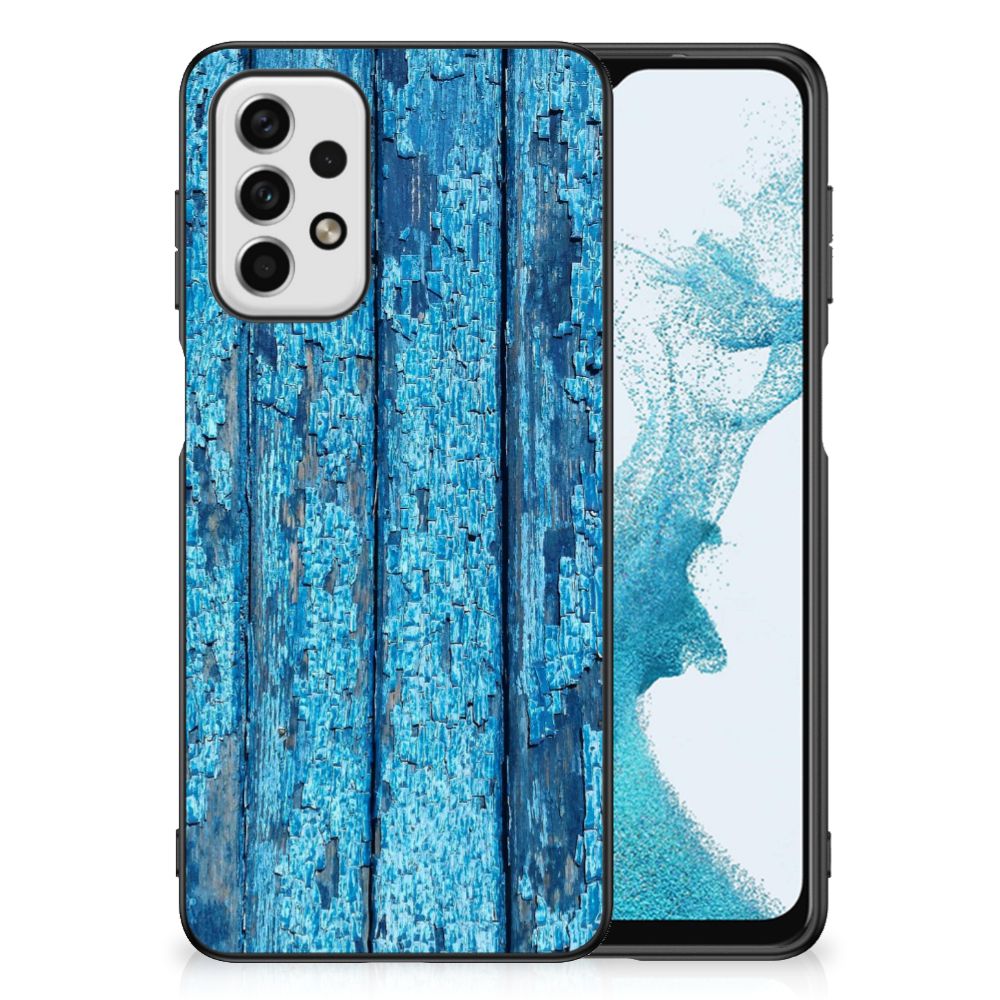Samsung Galaxy A23 Houten Print Telefoonhoesje Wood Blue B2C Telecom