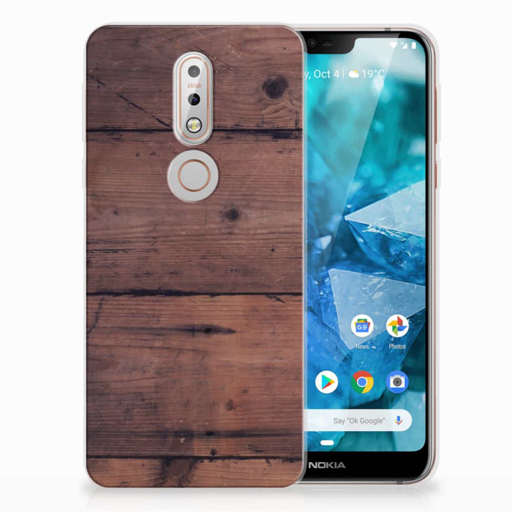 Nokia 7.1 Bumper Hoesje Old Wood