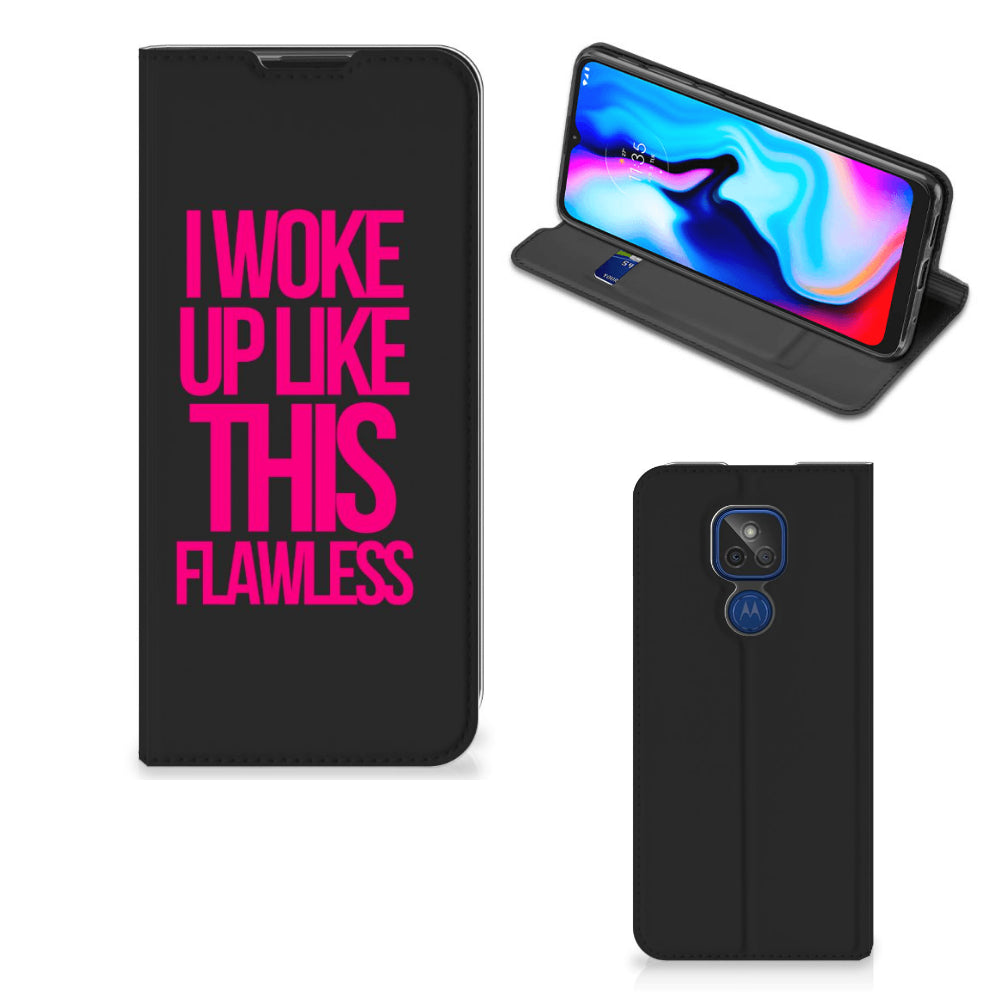 Motorola Moto G9 Play Hoesje met tekst Woke Up - Origineel Cadeau Zelf Maken