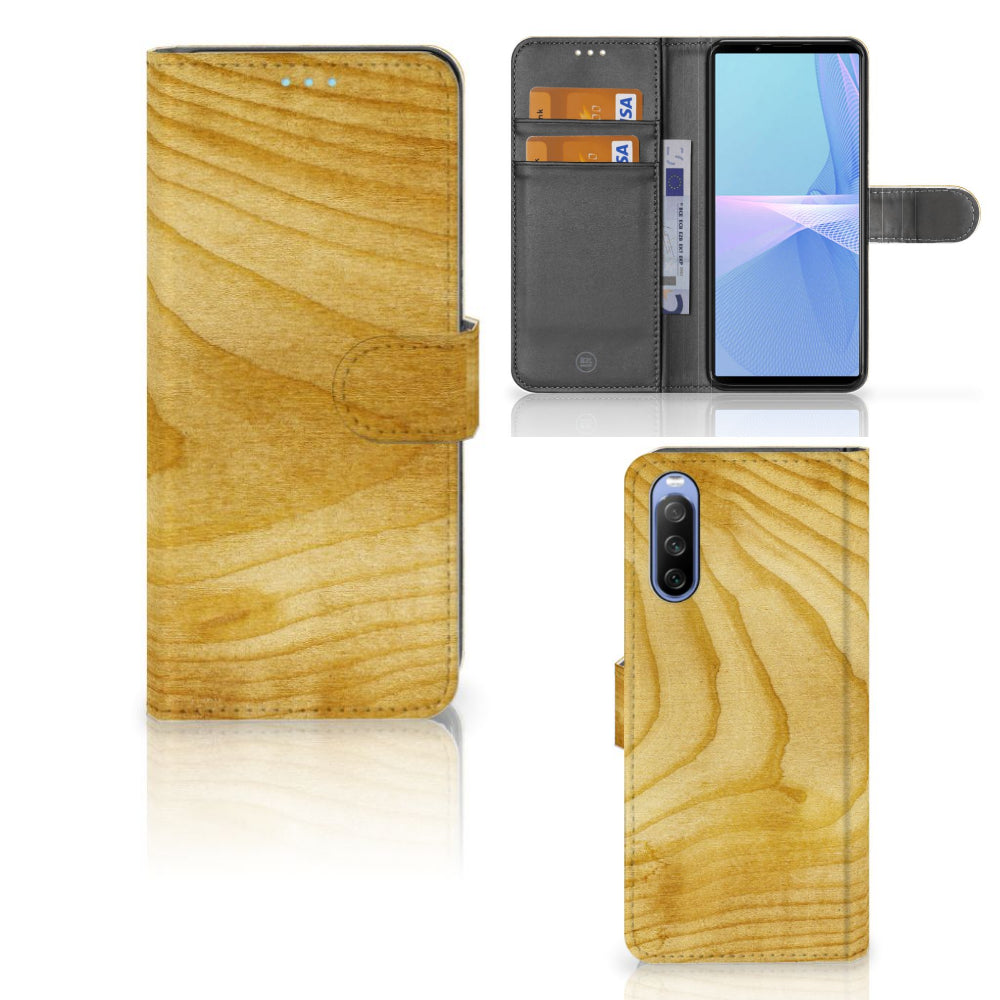 Sony Xperia 10 III Book Style Case Licht Hout