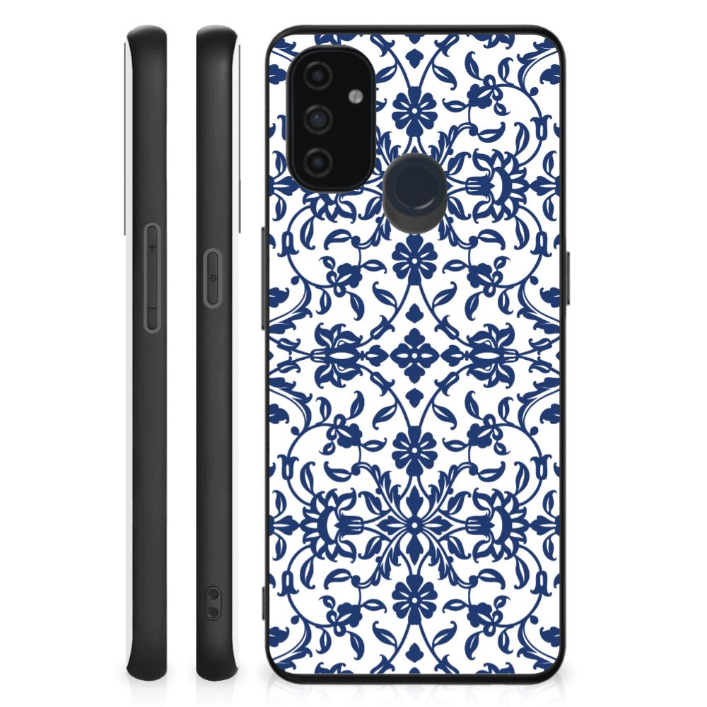 OnePlus Nord N100 Bloemen Hoesje Flower Blue