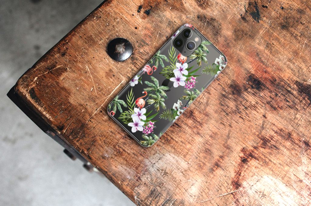 Apple iPhone 11 Pro TPU Hoesje Flamingo Palms