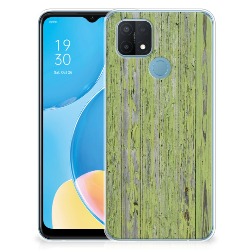 OPPO A15 Bumper Hoesje Green Wood