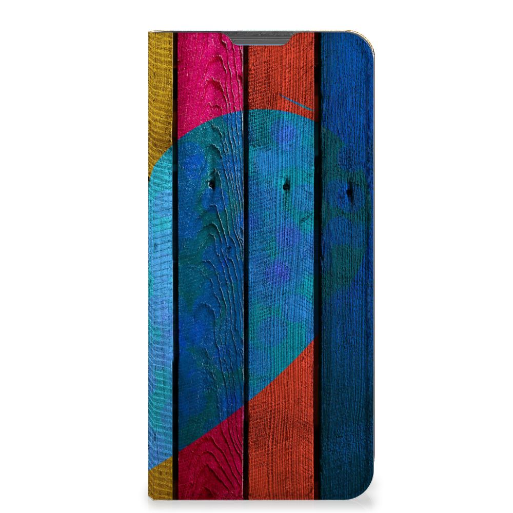 Motorola Moto E32 | Moto E32s Book Wallet Case Wood Heart - Cadeau voor je Vriend