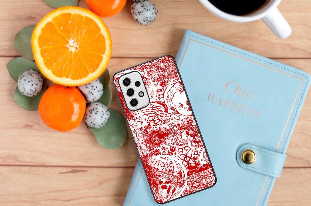Telefoonhoesje Samsung Galaxy A23 Angel Skull Rood B2C Telecom