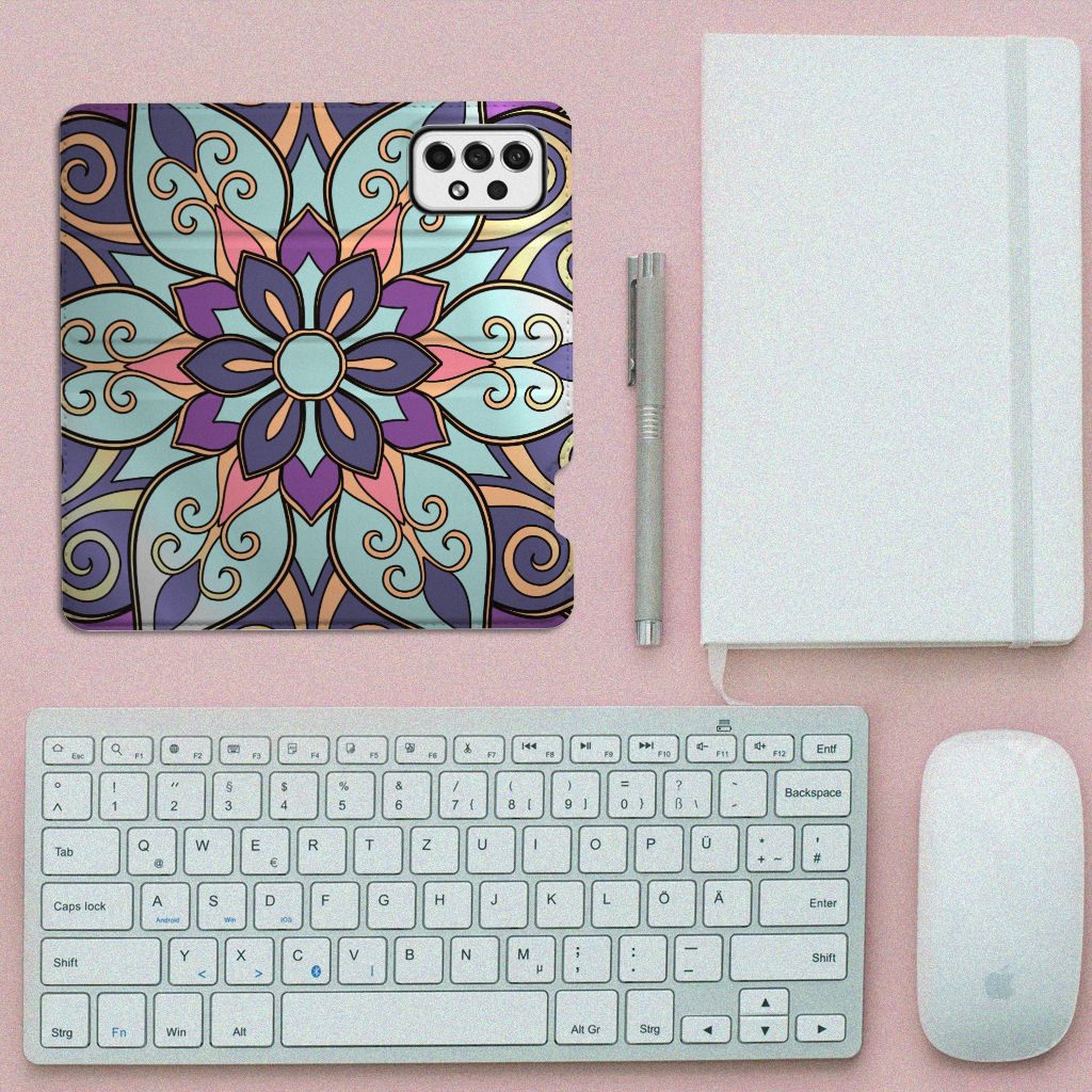 Samsung Galaxy A73 Smart Cover Purple Flower - B2C Telecom