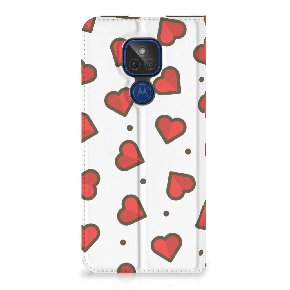 Motorola Moto G9 Play Hoesje met Magneet Hearts - B2C Telecom