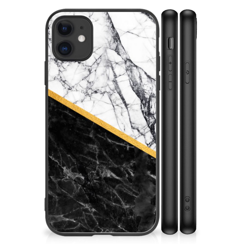 iPhone 11 Marmeren Print Telefoonhoesje Marmer Wit Zwart - Origineel Cadeau Man B2C Telecom