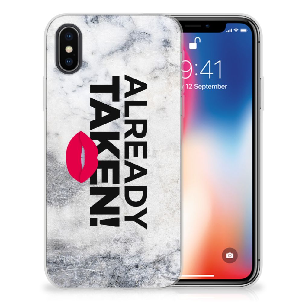 Apple iPhone X | Xs Siliconen hoesje met naam Already Taken White