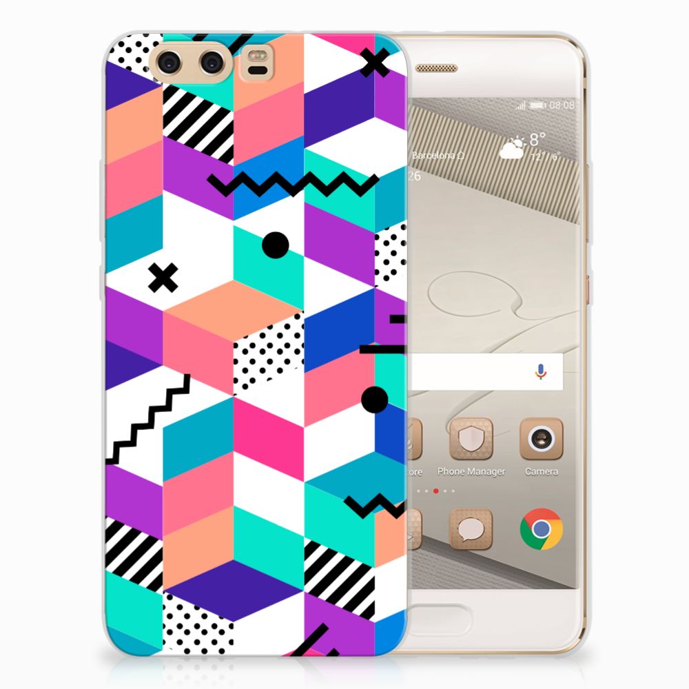 Huawei P10 Plus TPU Hoesje Blokken Kleurrijk