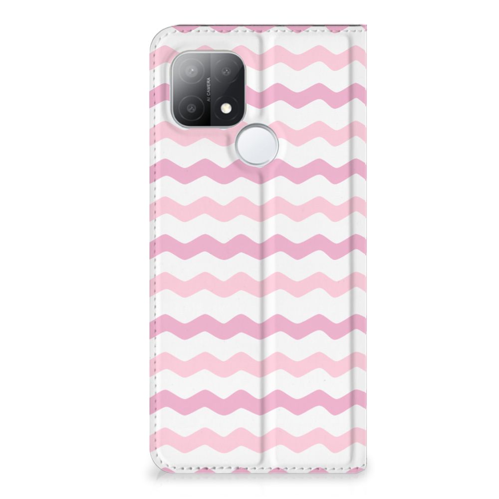 OPPO A15 Hoesje met Magneet Waves Roze - B2C Telecom
