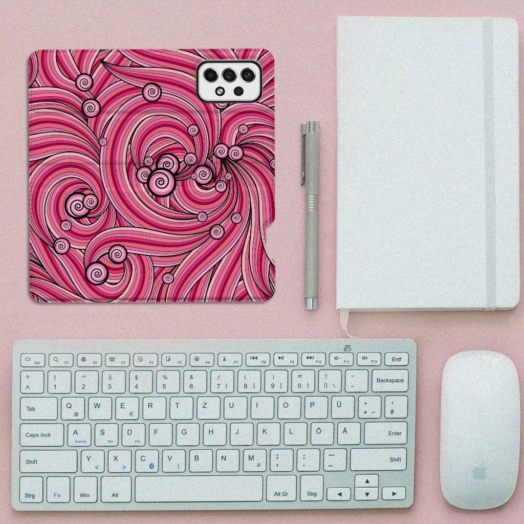 Samsung Galaxy A73 Bookcase Swirl Pink - B2C Telecom