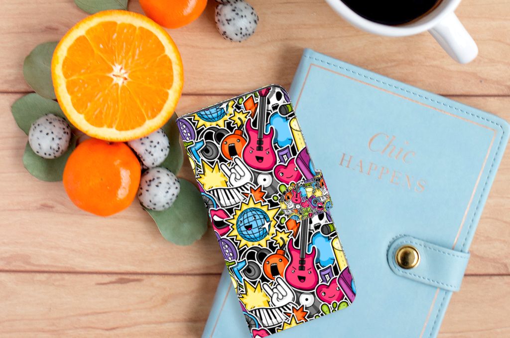 OPPO Reno8 Pro Wallet Case met Pasjes Punk Rock