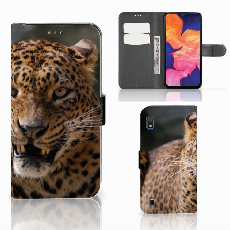 Samsung Galaxy A10 Telefoonhoesje met Pasjes Luipaard