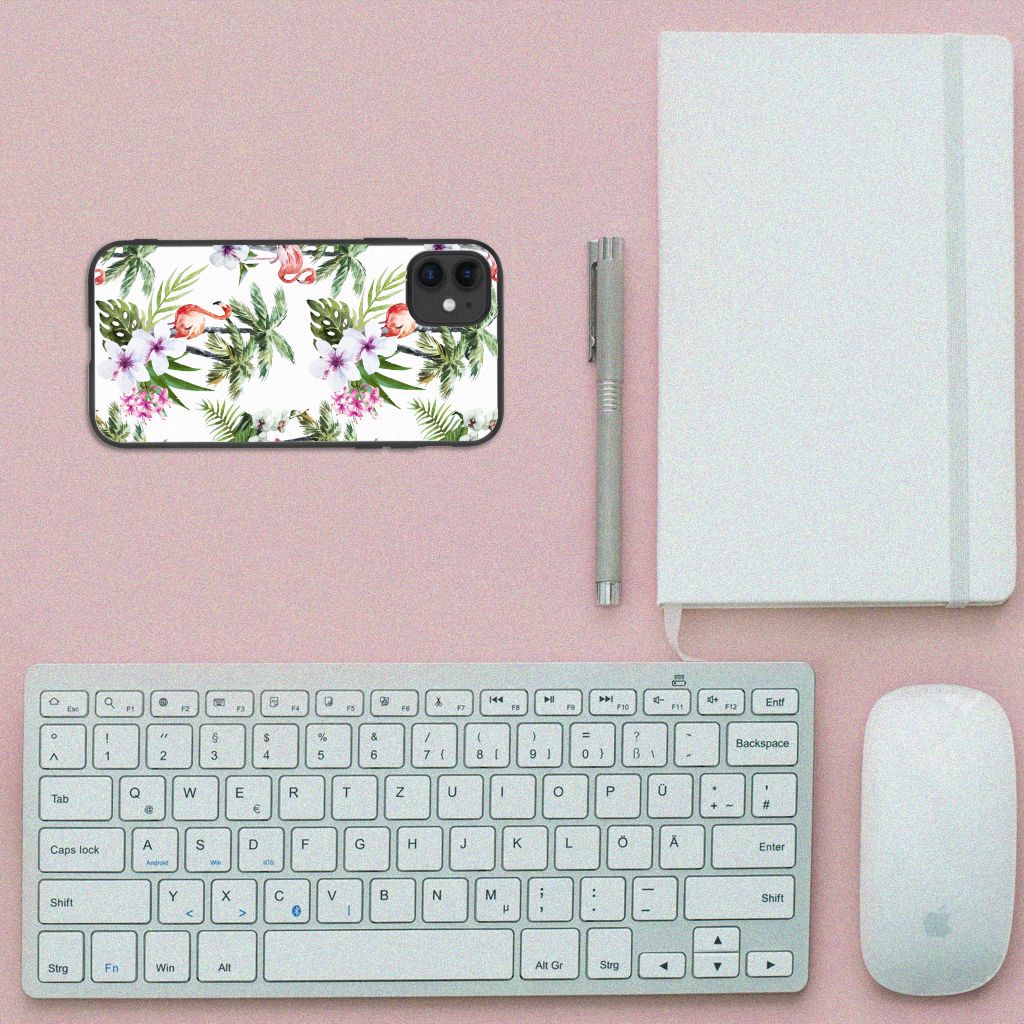 iPhone 11 Dierenprint Telefoonhoesje Flamingo Palms B2C Telecom