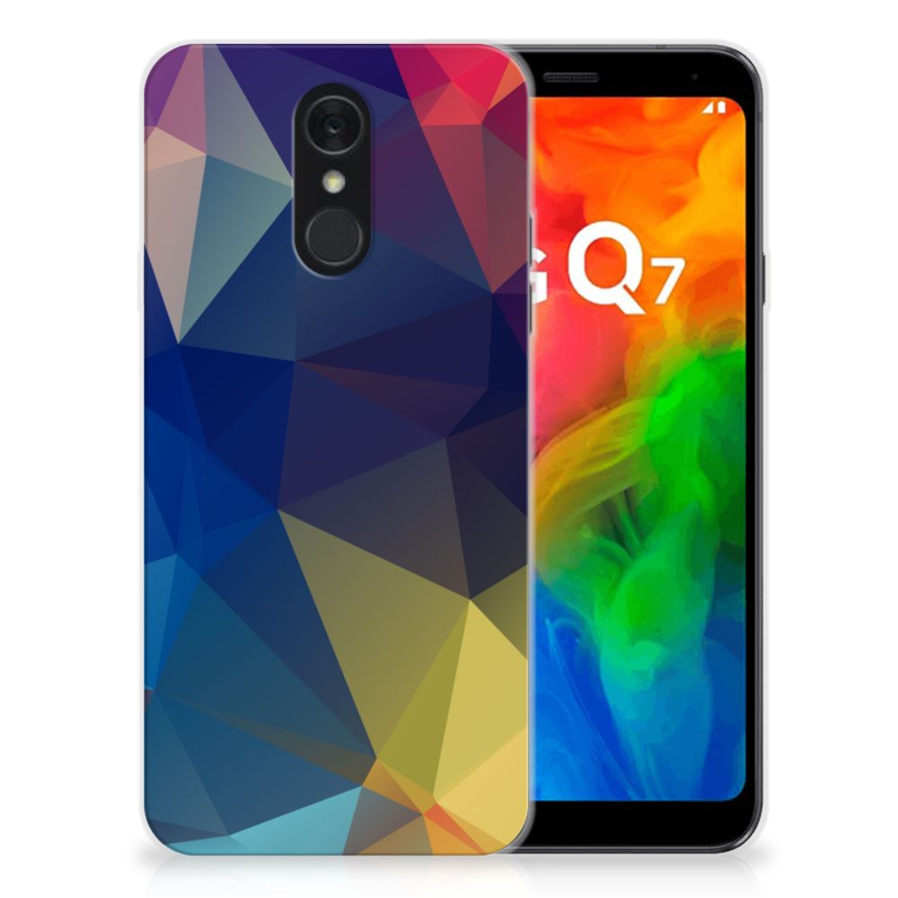 LG Q7 TPU Hoesje Polygon Dark