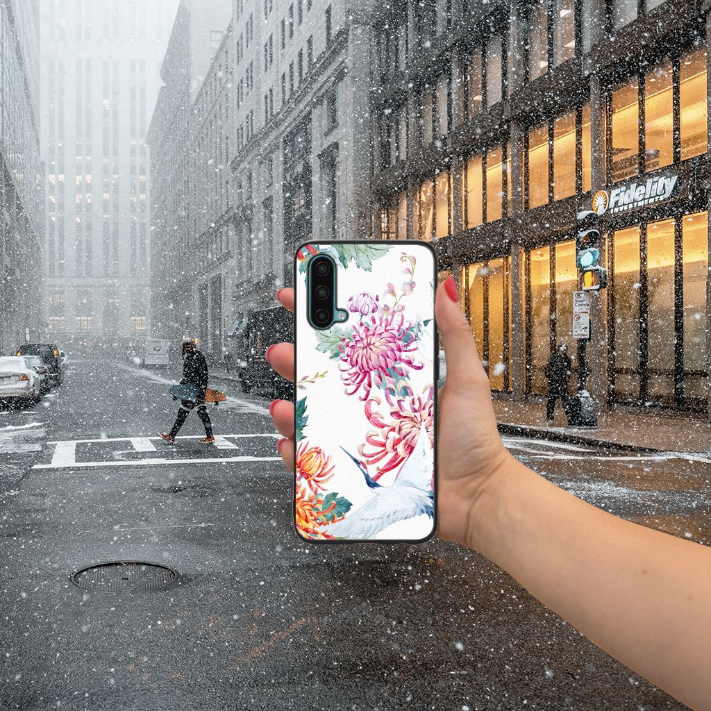 OnePlus Nord CE 5G Dierenprint Telefoonhoesje Bird Flowers B2C Telecom
