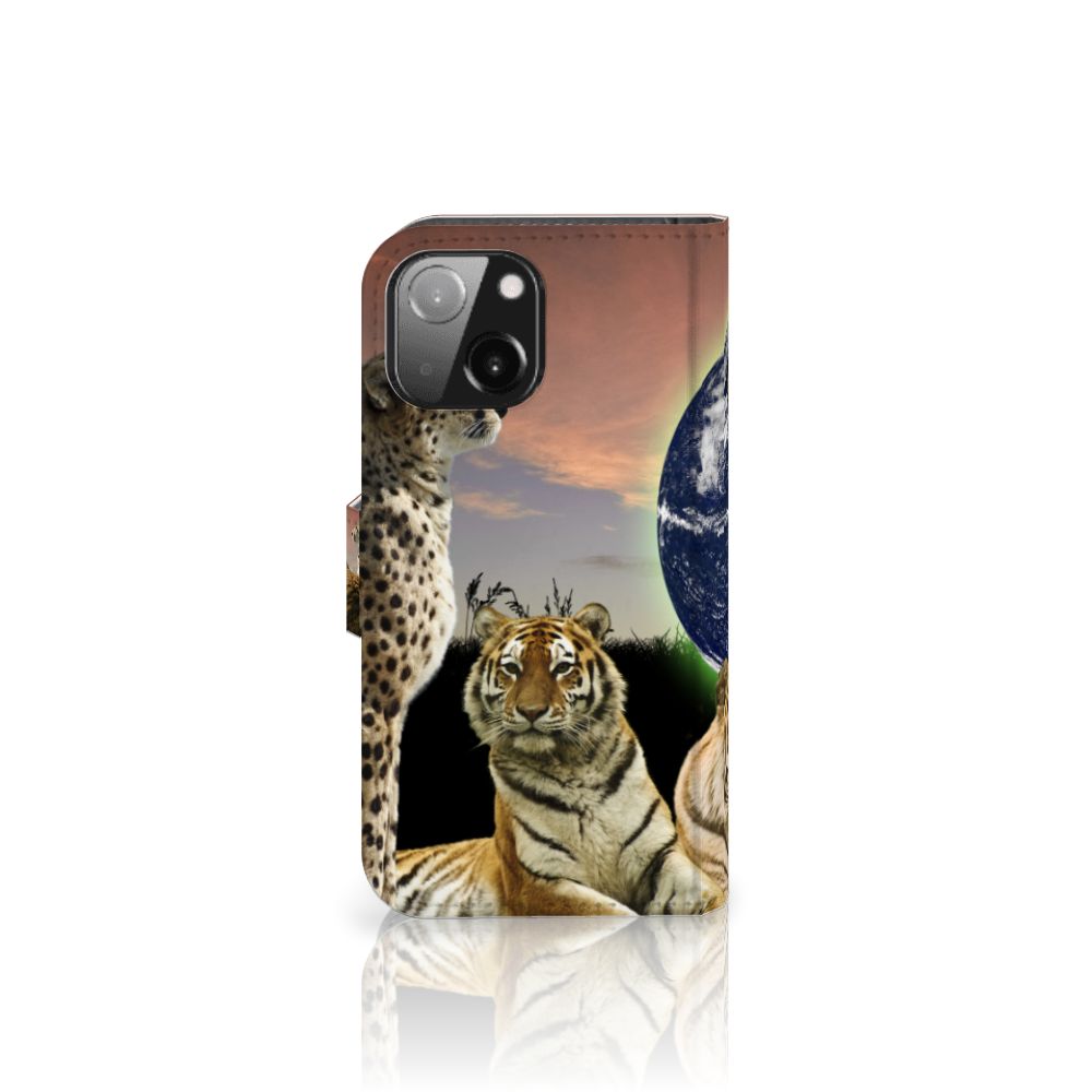 iPhone 13 Mini Telefoonhoesje met Pasjes Roofdieren