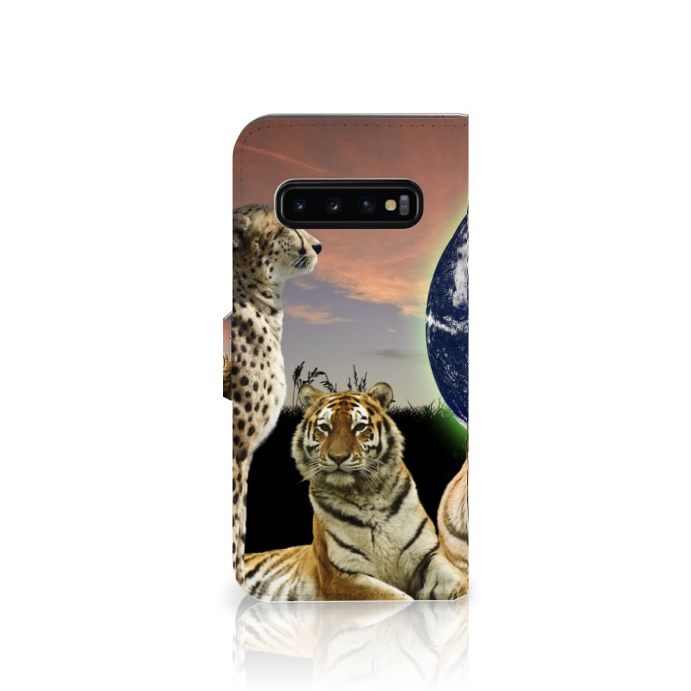 Samsung Galaxy S10 Plus Telefoonhoesje met Pasjes Roofdieren