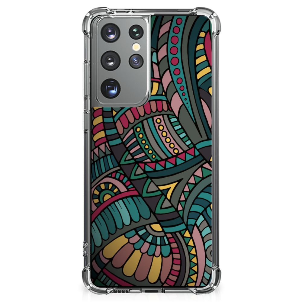 Samsung Galaxy S21 Ultra Doorzichtige Silicone Hoesje Aztec B2C Telecom