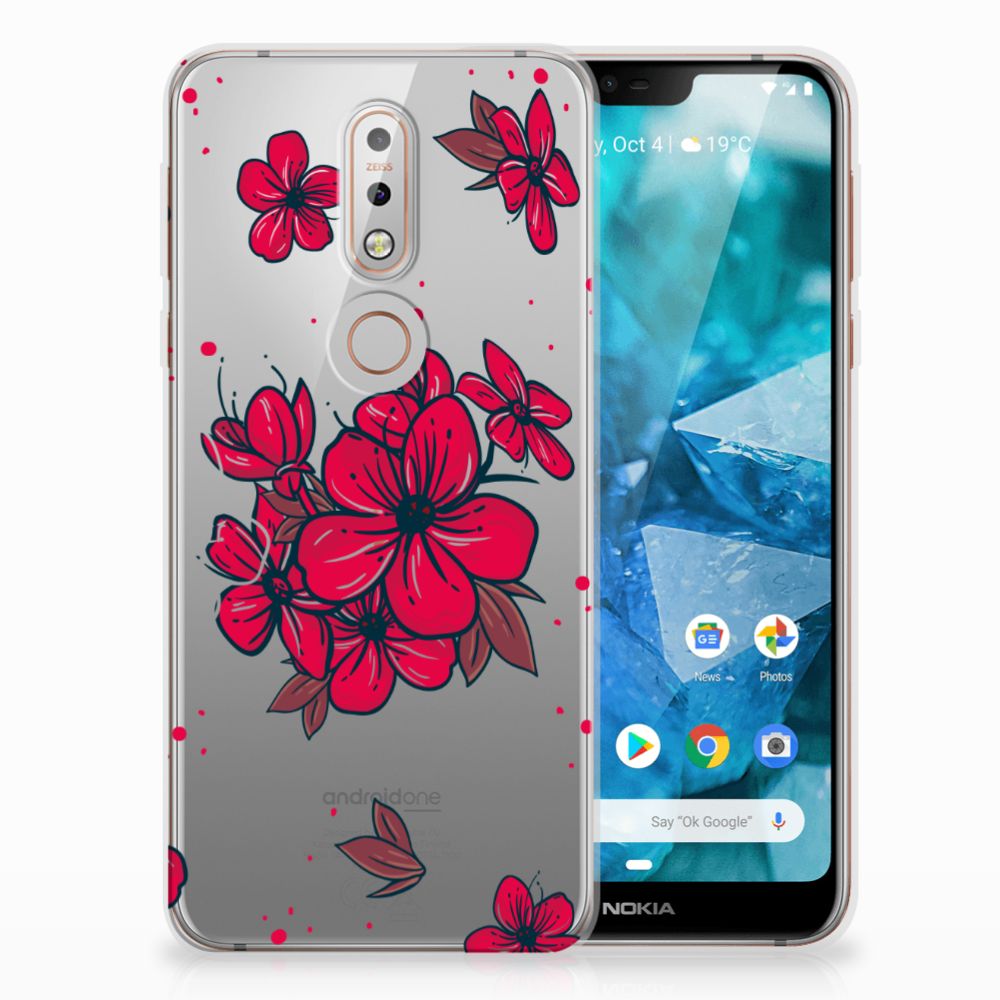 Nokia 7.1 TPU Case Blossom Red