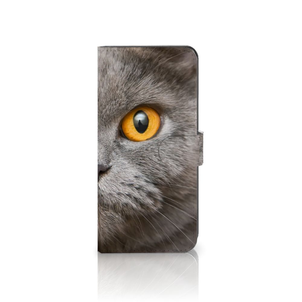Telefoonhoesje met Pasjes OPPO Find X6 Britse Korthaar met indrukwekkende kattenprint.