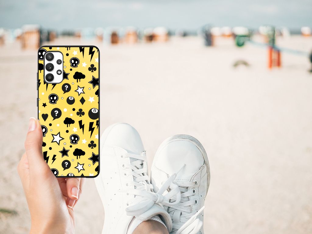 Telefoonhoesje Samsung Galaxy A32 4G | A32 5G Enterprise Editie Punk Geel B2C Telecom