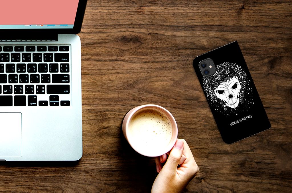 Mobiel BookCase Apple iPhone 11 Skull Hair