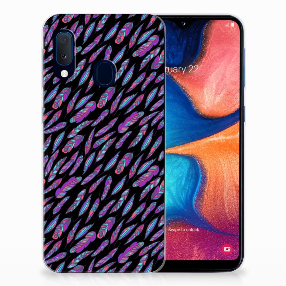 Samsung Galaxy A20e TPU bumper Feathers Color