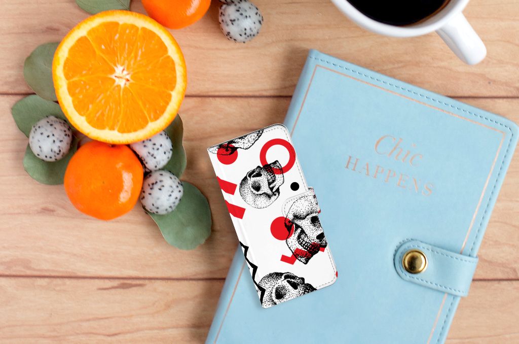 Telefoonhoesje met Naam Motorola Moto G60 Skull Red