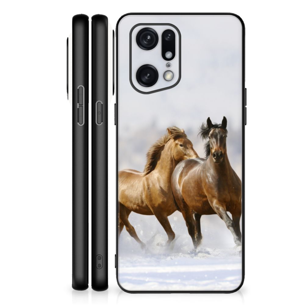 OPPO Find X5 Pro Dierenprint Telefoonhoesje Paarden