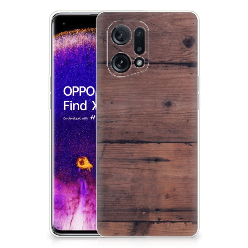 OPPO Find X5 Bumper Hoesje Old Wood B2C Telecom