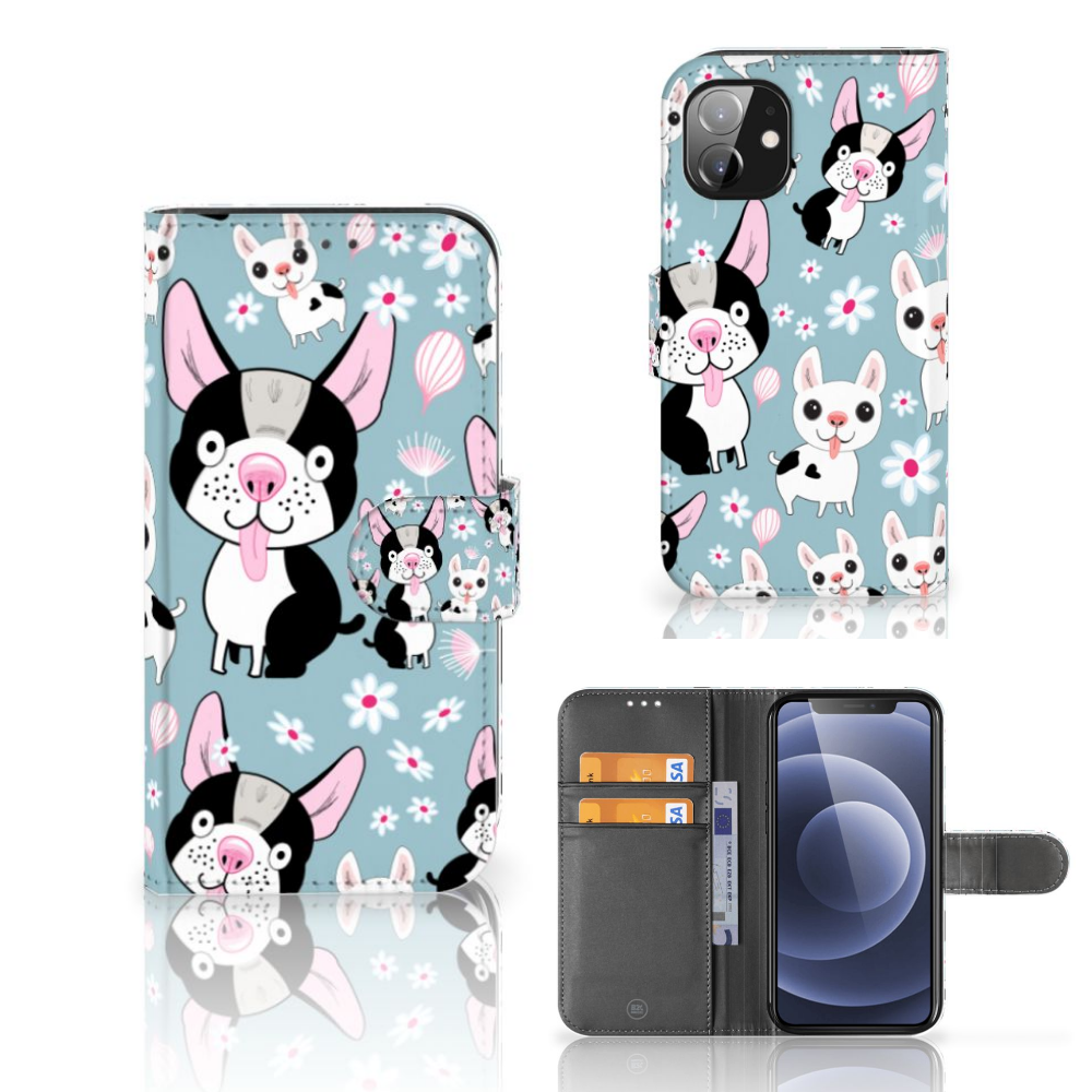 Apple iPhone 12 Mini Telefoonhoesje met Pasjes Hondjes