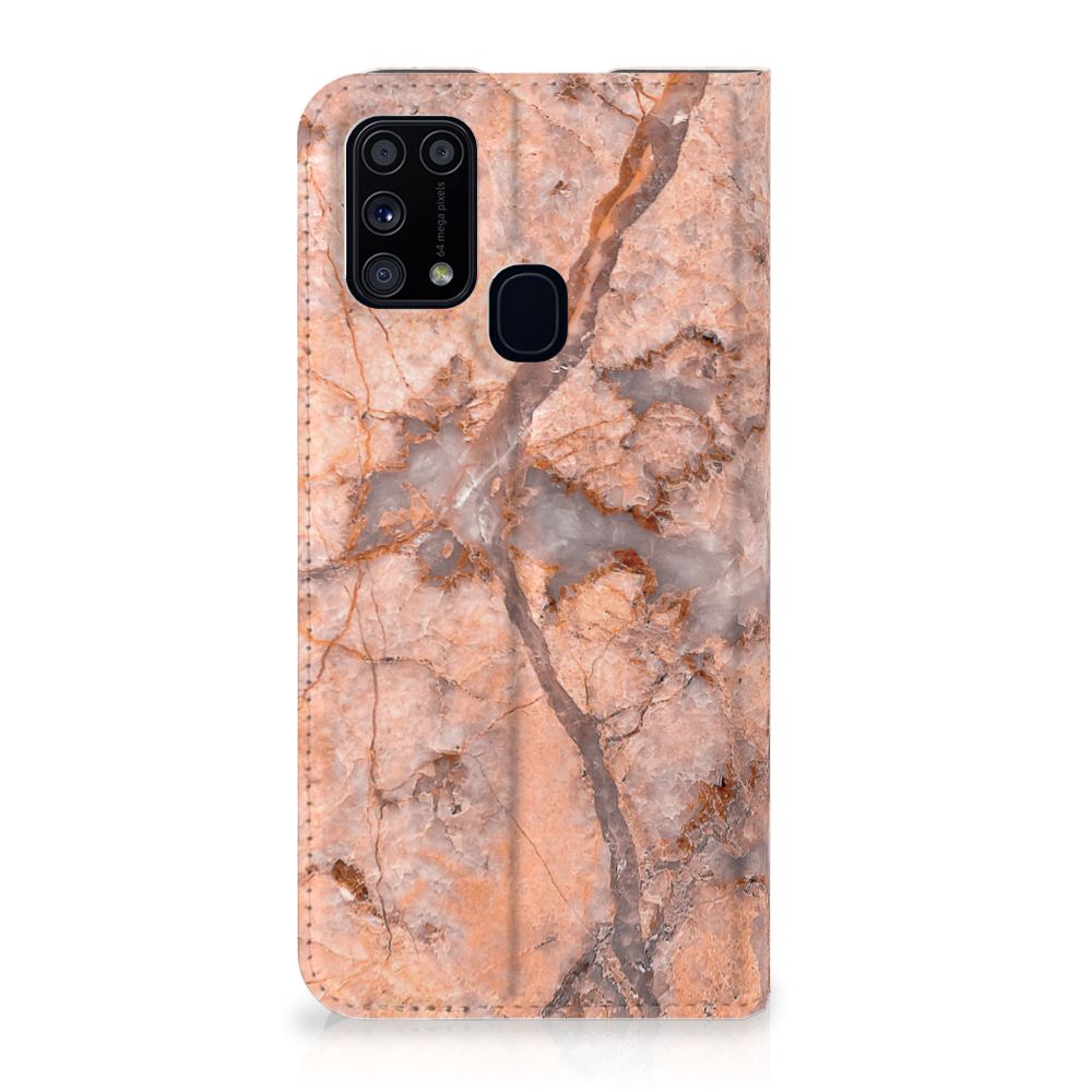 Samsung Galaxy M31 Standcase Marmer Oranje - B2C Telecom