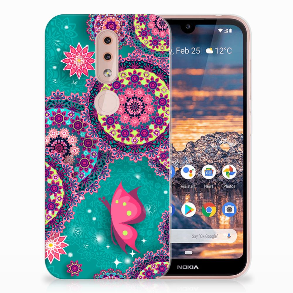 Nokia 4.2 Hoesje maken Cirkels en Vlinders