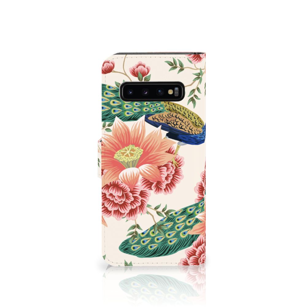 Telefoonhoesje met Pasjes voor Samsung Galaxy S10 Pink Peacock