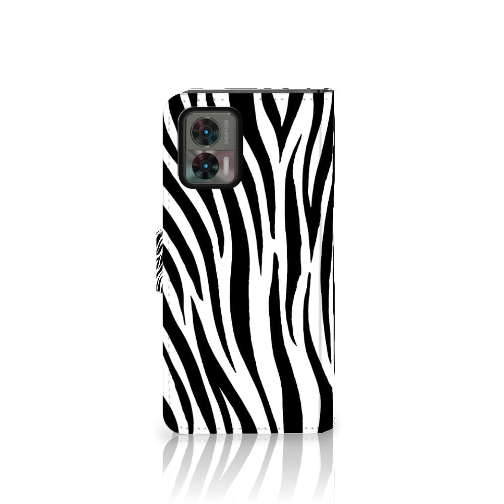 Motorola Edge 30 Neo Telefoonhoesje met Pasjes Zebra