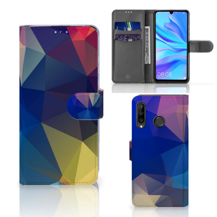 Huawei P30 Lite (2020) Book Case Polygon Dark