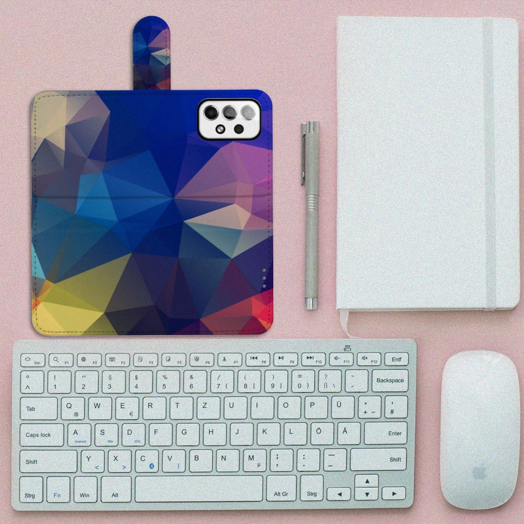 Samsung Galaxy A73 5G Book Case Polygon Dark