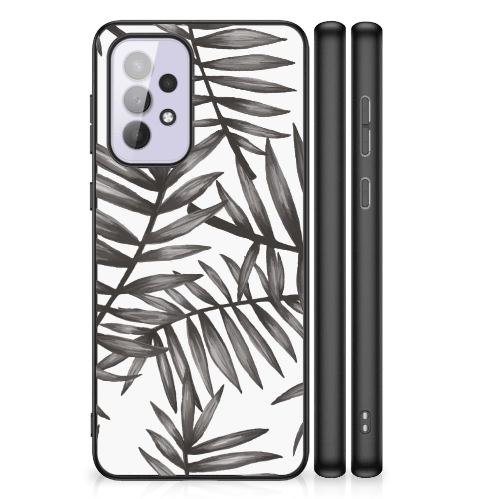Samsung Galaxy A33 5G Bloemen Hoesje Leaves Grey B2C Telecom
