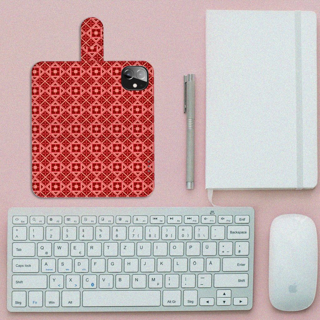 Apple iPhone 12 Mini Telefoon Hoesje Batik Rood