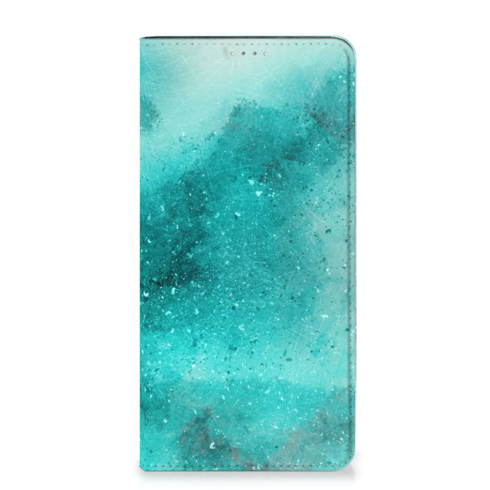 Bookcase Samsung Galaxy A14 4G Painting Blue with a beautiful turquoise design