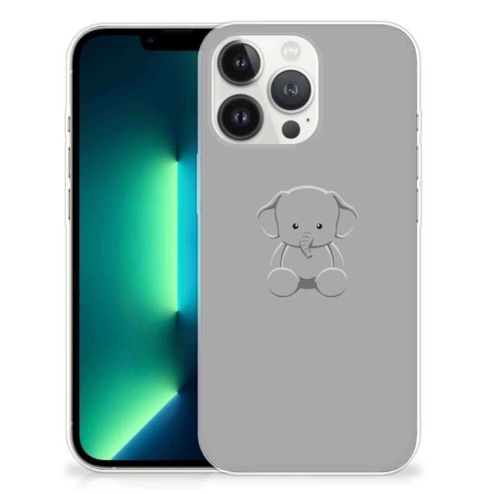 iPhone 13 Pro Max Telefoonhoesje met Naam Grijs Baby Olifant B2C Telecom